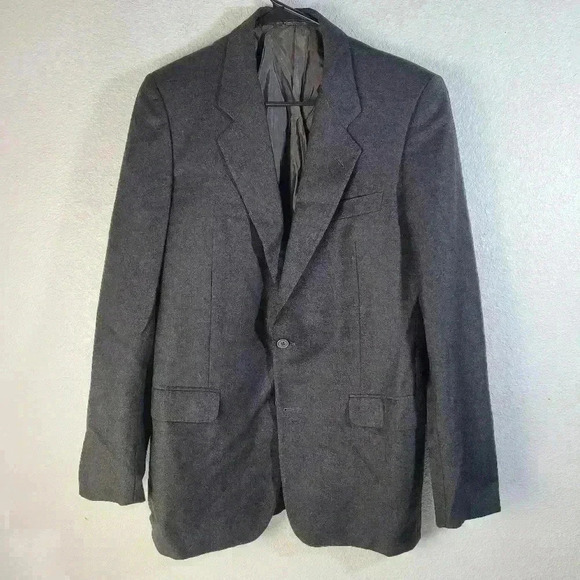 Mens 100% Virgin Wool Made In Italy Corneliani Kutler Bros Black Blazer 40L - Picture 1 of 9